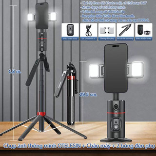  Gậy chụp ảnh 4 chân P185 1m8 có tay quay Video 360 độ siêu chắc chắn nút remote bluetooth sạc điện livestream chụp ảnh 