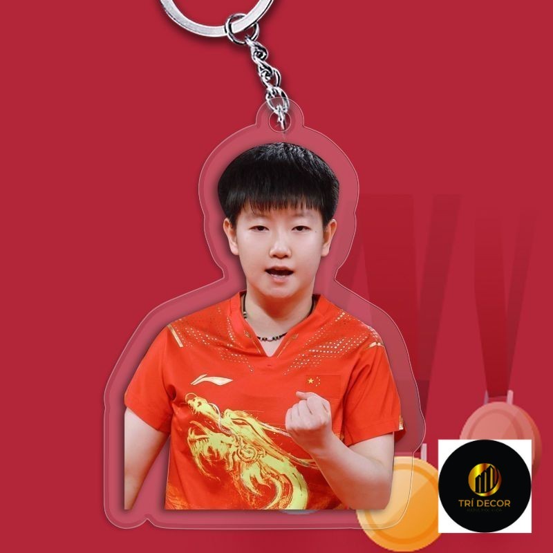 Olympic Quan Fan Zhendong Yang Qian Malone Zhang Jike Sun Yingsha Ngoại Vi Móc Khóa Sáng Tạo Mặt Dây