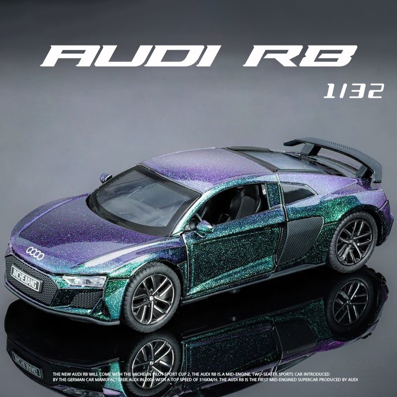 Tỉ Lệ 1: 32 Audi R8 Siêu Thể Thao Hợp Kim Xe Ô Tô Mô Hình Ánh Sáng & Hiệu Ứng Âm Thanh Diecast Đồ Chơi Xe Ô Tô Cho Bé Trai Quà Tặng Sinh Nhật Đồ Chơi Trẻ Em Bộ Sưu Tập Xe Ô Tô