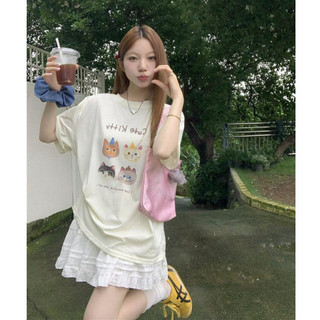 73974 Áo thun ngắn tay in hình mèo con