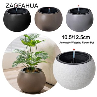 Chậu hoa tưới nước tự động ZAOFAHUA, Chậu trồng thủy canh hình cầu trong suốt, Nhựa lười bao gồm chậu hoa lót tại nhà