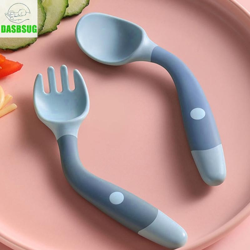 Baby Children Spoon Fork Set Soft Bendable Scoop Fork Tableware Feeding Cutlery