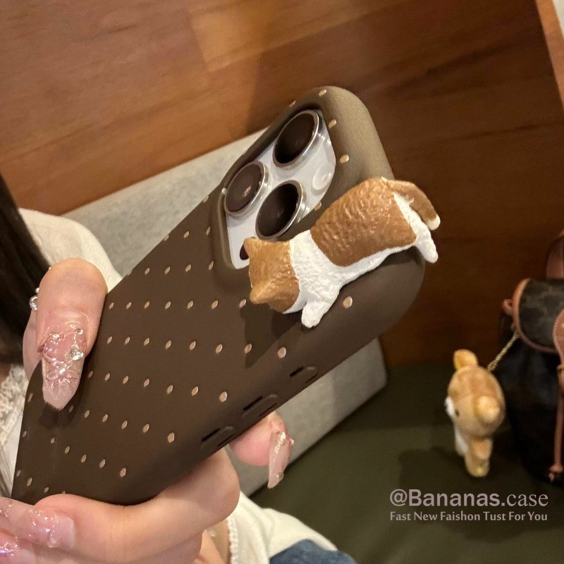 Iphone 16 15 14 13 12 11 Pro Max X Xr Xs Max Ốp Điện Thoại 3D DIY Mèo Màu Kẹo Tròn Chấm Da Mềm Ốp Lưng