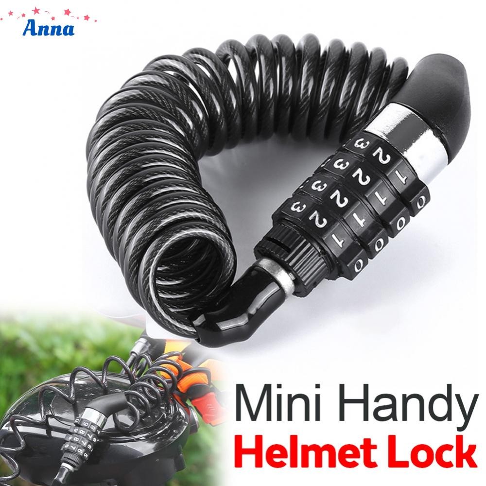【Anna】Helmet Lock Lock Locks Portable 4 Digit Password Bicycle Accessories Chain