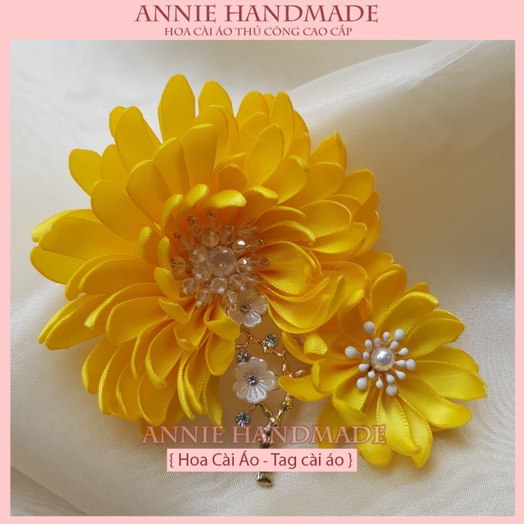 Hoa cài áo handmade, hoa cúc cài áo 【𝗔𝗡𝗡𝗜𝗘 𝗛𝗔𝗡𝗗𝗠𝗔𝗗𝗘】