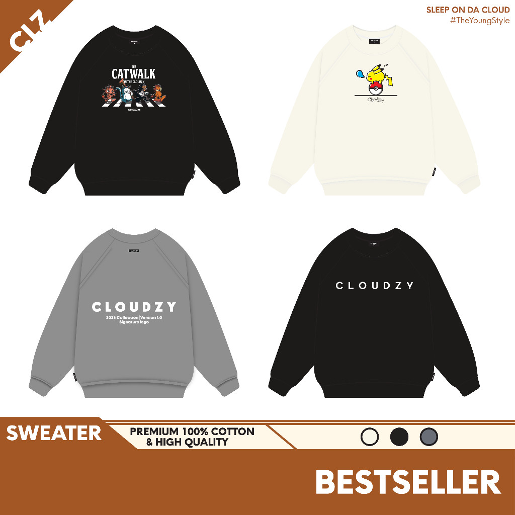 CHÍNH HÃNG Áo sweater nam nữ unisex form rộng len nỉ ngoại local brand đẹp cặp đôi ulzzang CLOUDZY T