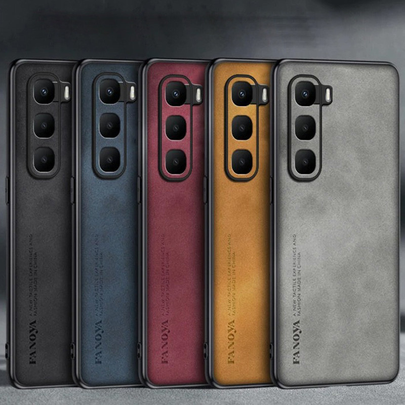 Dành Cho Infinix Hot 60 60i X6726 X6728 X6728B Kinh Doanh Sang Trọng Retro Da Cao Su Mềm TPU Bao Da