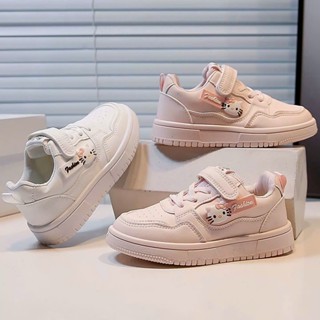 Sz 26-37 Giày Thể Thao Bé Gái, Giày Bé Gái Đi Học, Giày Lười Quai Dán 3-10 Tuổi, Giầy Thể Dục, Giày Màu Trắng Cho Bé