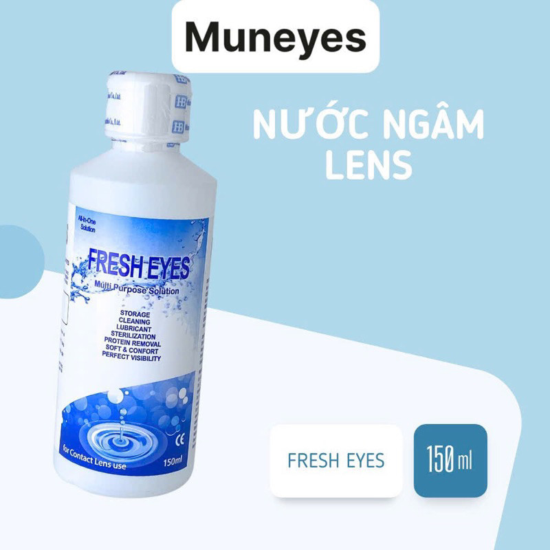 [HÀNG CHÍNH HÃNG] Nước ngâm Lens Fresh eye Xanh  160 ml Muneyes Muneyes