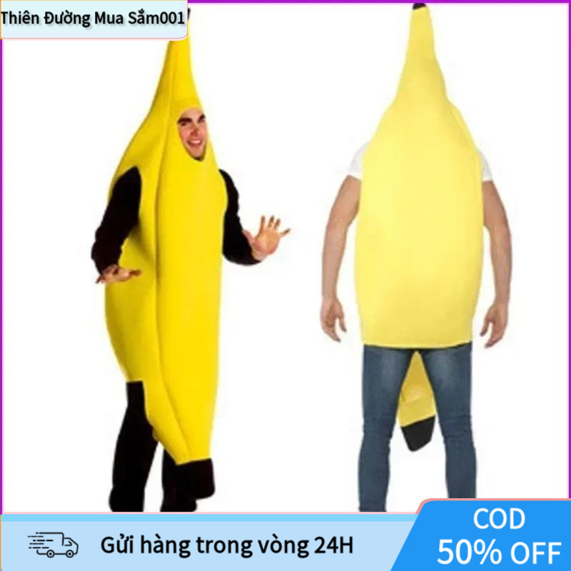 Bộ đồ Halloween hóa trang cosplay quả chuối tạo điểm nhấn ấn tượng cho bữa tiệc