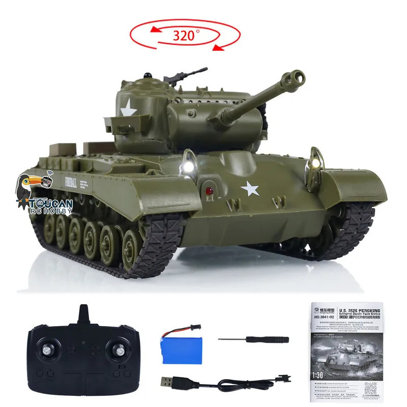 Heng Long Pershing M26 1 / 30 RC Battle Tank 3841-02 2.4G Xe Tăng Điều Khiển Từ Xa Ô Tô Panzer Xe Qu
