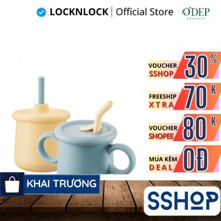 Ly cốc tập hút cho bé uống nước LocknLock Chính hãng 200ml, có quai, Silicone có thể làm gặm nướu LBB015S7 - SSHOP SSO