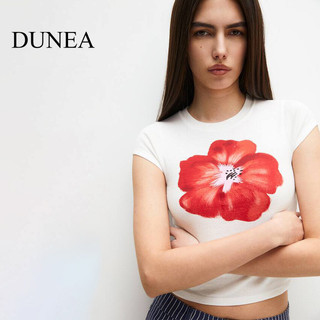 Áo thun Crop ngắn tay cổ tròn in hình gợi cảm dành cho nữ DUNEA