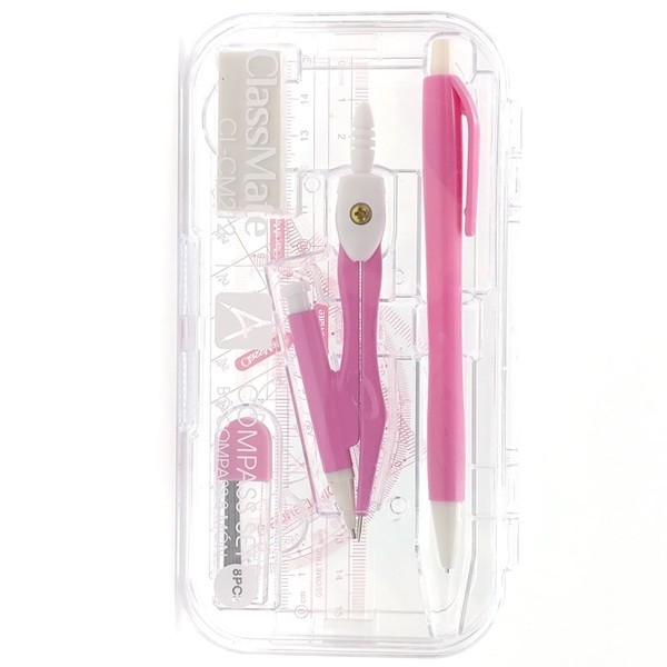 Bộ Compa 8 Món - Bút Chì Kim - ClassMate CL-CM212 - Màu Hồng