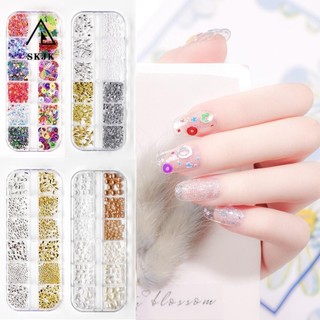 [Hàng mới về] Hộp 12 Ngăn Đá Trang Trí Móng Tay Sáng Tạo Đẹp Mắt