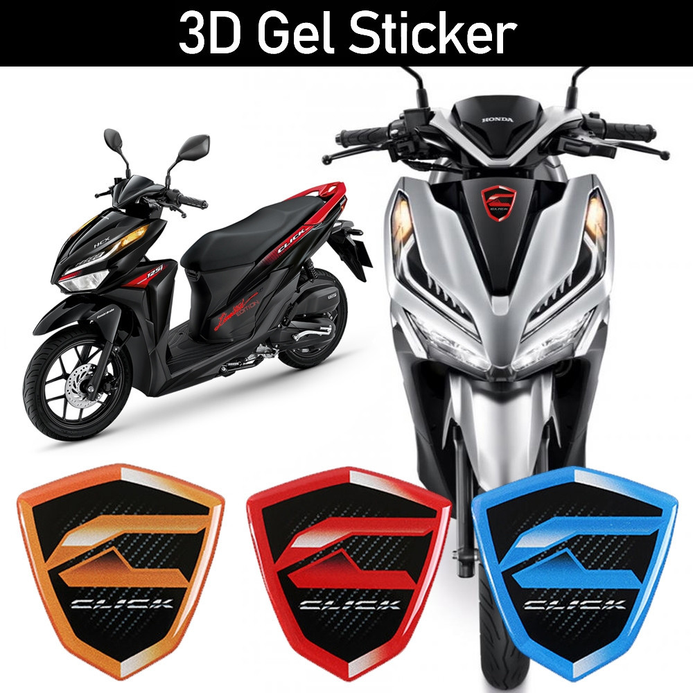 CLICK 125i Epoxy Phản Quang Huy Hiệu 3D Miếng Dán Kính Chắn Gió Phía Trước Xe Máy Decal Áp Dụng Cho 
