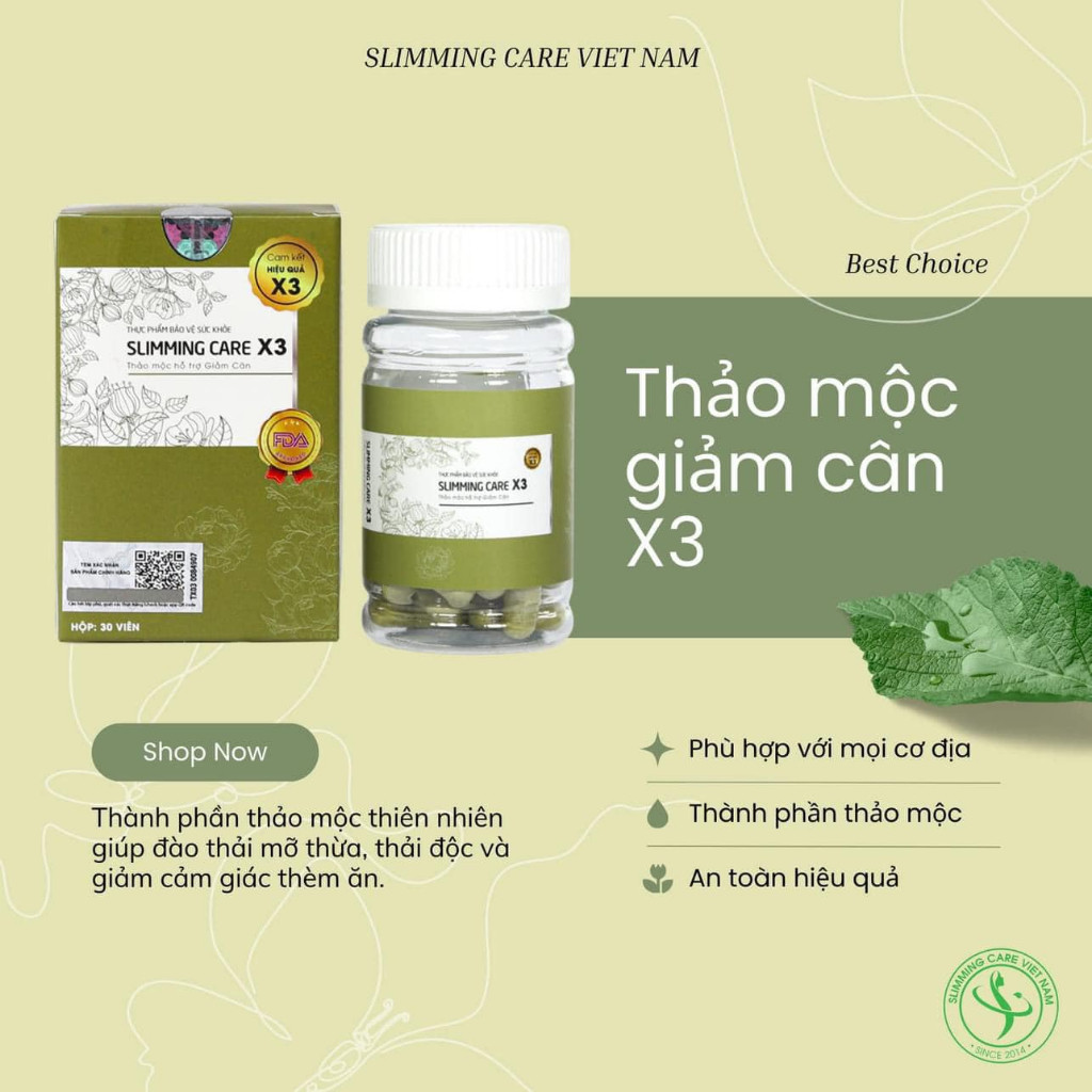Trà Thảo Mộc Giảm Cân Slimming Care X3 Giúp Đào Thải Mỡ Thừa, Giảm Cân Nhanh Chóng { CHÍNH HÃNG}