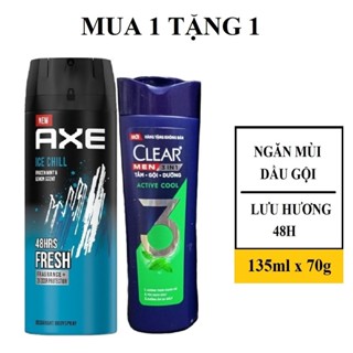Mua 1 tặng 1 - Xịt nước hoa toàn thân dành cho nam AXE phiên bản mới 135ml tặng Dầu gội Clear 70g