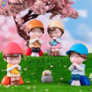 Houchu Các bức tượng nhỏ, Đồ trang trí phong cảnh dành cho nữ, Đồ trang trí nhà cửa Phim hoạt hình sáng tạo Người yêu dễ thương Quà tặng cô gái
