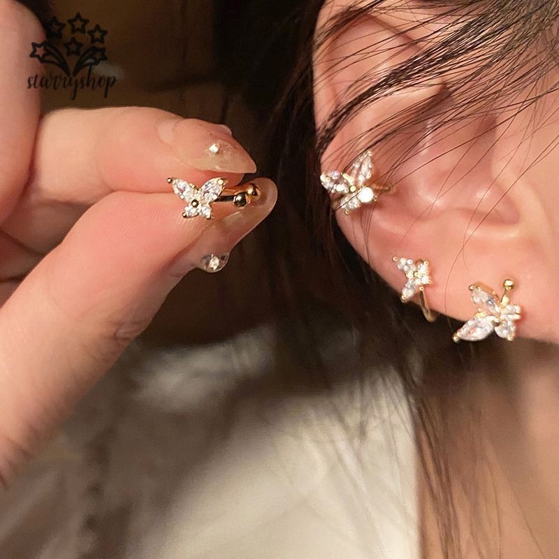 Kẹp Tai Bướm Không Bánh Nữ Mùa Hè Đầu Vào Xương Tai Lux Bông Tai Tính Khí
