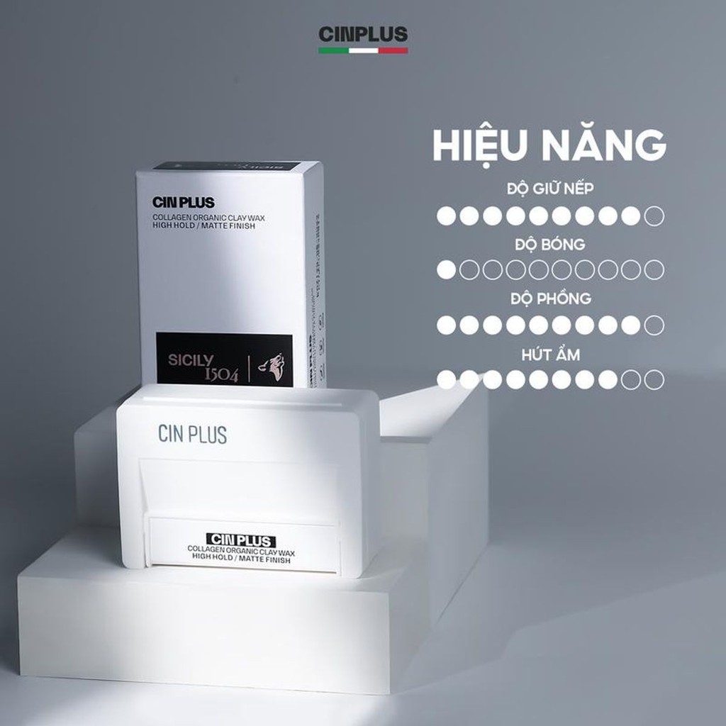 Sáp vuốt tóc SICILY CINPLUS Clay Wax 85g - Sản phẩm tạo kiểu tóc mờ độ giữ nếp cao phù hợp với nhiều loại tóc