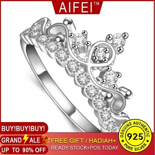 Aifei Jewellery Women Ring Crown Mosaic Diamond 925 Sterling Silver R1153