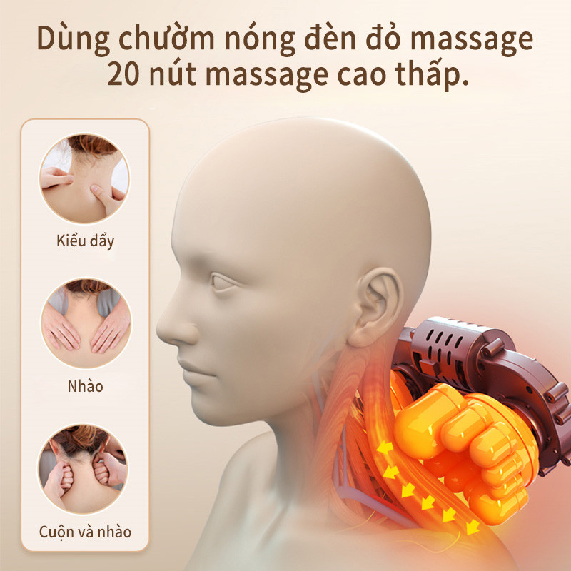 Jinkairui Máy Mát Xa Cổ Nhào Sưởi Gối Massage Lưng Eo Điện Nhà Máy Mát Xa Giảm Đau
