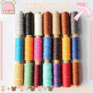 ROSE 50Meters|1mm 150D Waxed Thread Flat Leather Sewing Line DIY Durable Hand Stitching Handicraft Tool Cord/Multicolor