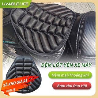  3D Đệm Lót Yên Xe Máy Bơm Hơi Đàn Hồi Ngồi Cả Ngày Không Mỏi,giảm ê mông thoáng khí cho,Mặt đáy chống trượt tiện lợi 