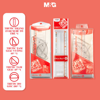 Bộ Thước Đa Năng M & G 4Rulers 15cm-Ruler Thước Tam Giác Thi Bài Tập Nhà Đo Vẽ ARLN0466 Đồ Dùng Học Tập Thước Văn Phòng Phẩm 1 Cái MO