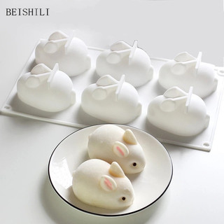Khuôn Silicone Tạo Hình Làm Bánh Kẹo Hình Thỏ / Heo 3d Diy