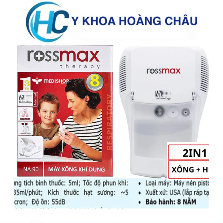 [CHÍNH HÃNG] Máy xông khí dung 2 trong 1 Rossmax NA90 ( kèm hút dịch mũi ) | Máy xông mũi họng tiêu chuẩn Mỹ