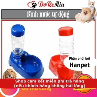 Bình nước tự động cho chó mèo thú cưng dạng khay uống đơn đặt nền kèm bình phù hợp chó mèo dưới 5kg SZ