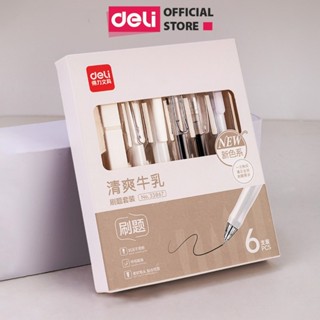 Hộp 6 Bút Gel Hot Trải Nghiệm Deli Các Loại Ngòi 0.5mm Ngòi Trơn Tiện Lợi Giá Rẻ Cho Học Sinh Sinh Viên Văn Phòng