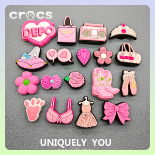 sticker dép crocs Pink girl series jibbitz crocs charm crocs charm dép crocs