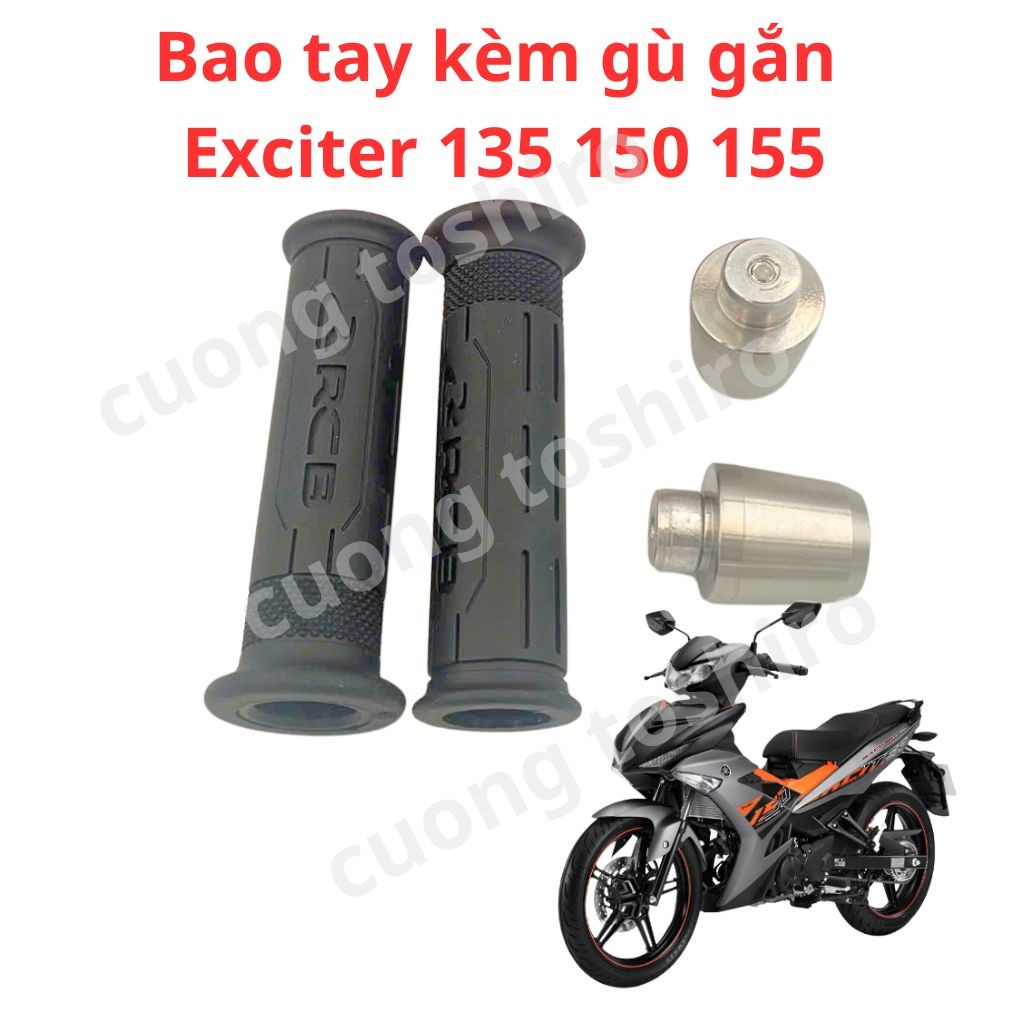 Bao tay Rcb tbt lắp xe exciter 135 150 155 kèm gù inox 150 - 400g hàng chất lượng cao bám chắc, cầm 