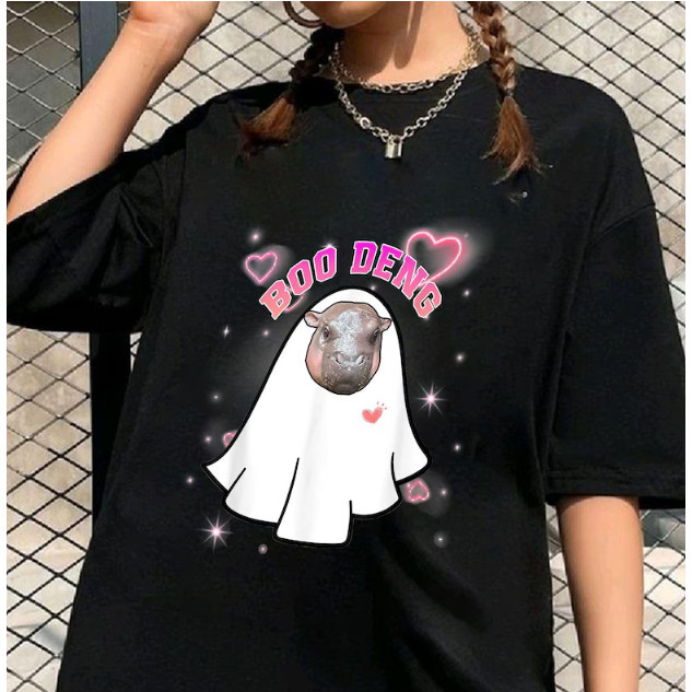 Áo thun Moodeng Hippo Halloween Moo Deng S-5XL