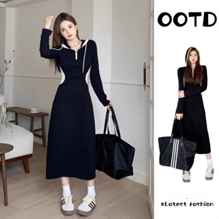 Váy dài Đầm maxi dáng dài Váy body thu đông Váy liền dài tay liền mũ Váy công chúa mùa thu cho nữ váy đen thiết kế váy dài quá đầu gối