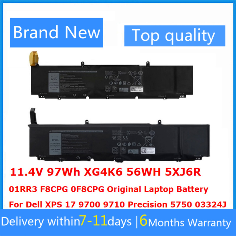 XG4K6 5XJ6R 01RR3 F8CPG 0F8CPG Laptop Battery For Dell XPS 17 9700 9710 Precision 5750 03324J