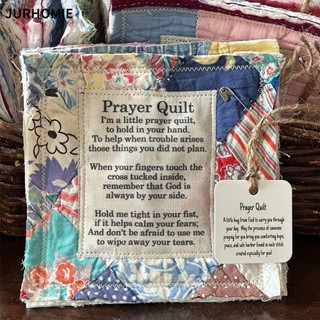 Jurhomie Biểu Tượng Bài Thơ Quilts, Quà Tặng Cầu Nguyện Có Thánh Giá Bên Trong Chăn Cầu Nguyện, Túi Nhiều Màu Sắc Cá Tính Handmade May Quilt