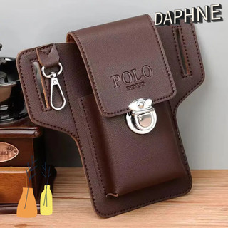 Gói thắt lưng điện thoại DAPHS, Thắt lưng nam PU màu trơn, Túi điện thoại du lịch thông thường