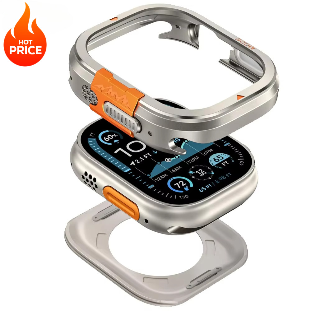 Vỏ Kim Loại Cứng Hợp Kim Nhôm Ốp Lưng Bảo Vệ Khung Vỏ Cho Apple Watch Ultra 2 49mm Series 10 46mm IW