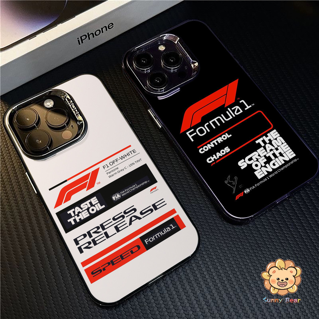 Ốp iPhone 16 Pro Max Biểu Tượng F1 thoại bảo vệ ống kính mạ điện mờ màu trơn đơn giản Tương thích ch
