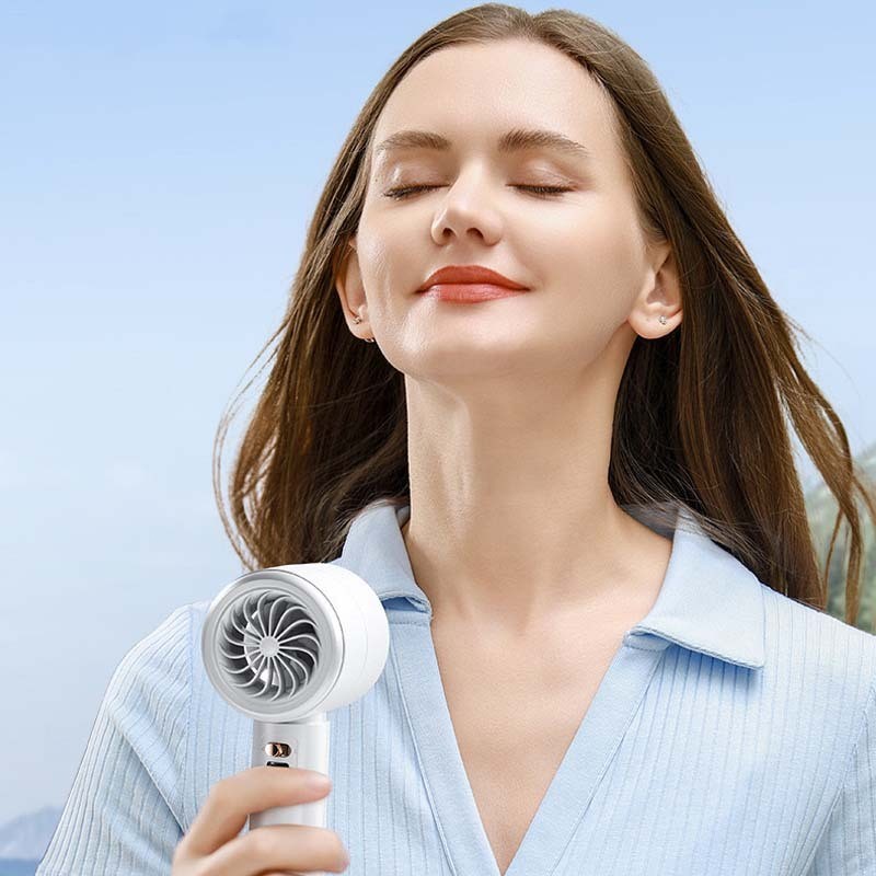 Quạt Cầm Tay Mini Sạc Pin, Cấp Độ Gió Mạnh Dung Lượng Pin 5000mAh Màn Hình Led Hiển Thị | BigBuy360 - bigbuy360.vn