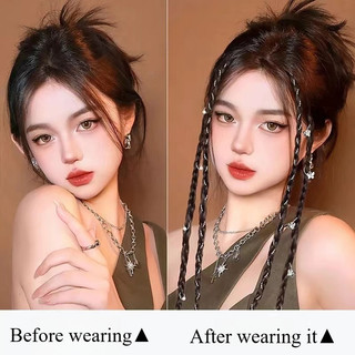 Phụ kiện tóc fake bện Y2K chất ngầu - Bím tóc giả đính kèm kẹp, tết boxing, tết sườn, tóc dreadlock cho nàng cá tính