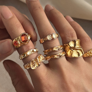  Nhẫn kim cương hình học retro không đều phù hợp đi biển và dự tiệc thời trang làm quà tặng 