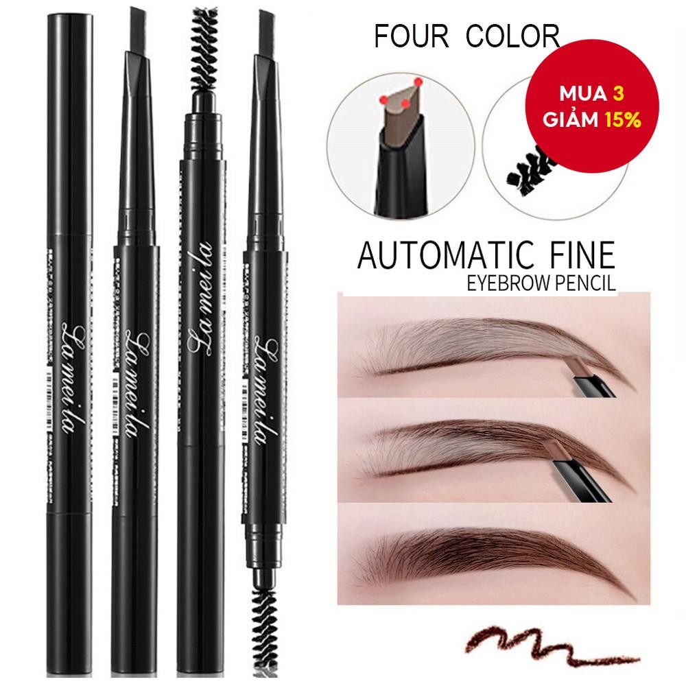 Bút Chì Kẻ Lông Mày Vẽ Lông Mày Nhỏ Lấp Đầy Đầu Góc Tự Động Hai Đầu & Cọ Spoolie Trang Điểm Quà Tặng
