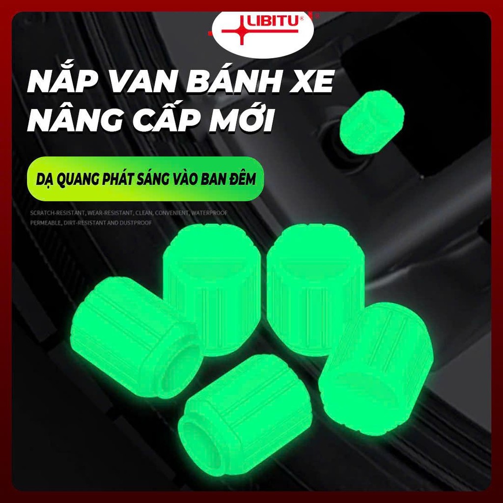 Bộ 2 Chiếc Nắp Van Lốp Bánh Xe Dạ Quang LIBITU Phù Hợp Cho Tất Cả Loại Xe, Giữ Cho Lốp Xe Của Bạn An