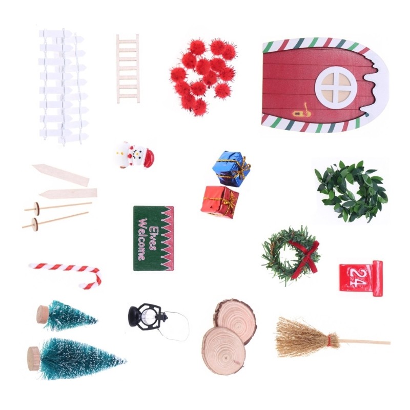 Stat Whimsical Mini Gnomes Cottage Trang Trí Nhựa Thủ Công Cho Cảnh Làng Giáng Sinh