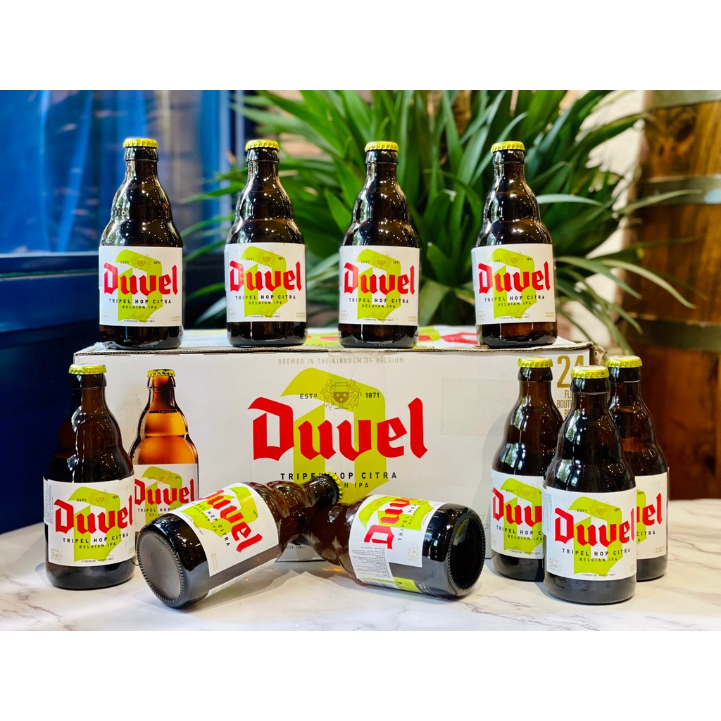 Bia Duvel Tripel Hop Citra 9.5% - bia Bỉ - 1 thùng 24 chai 330ml